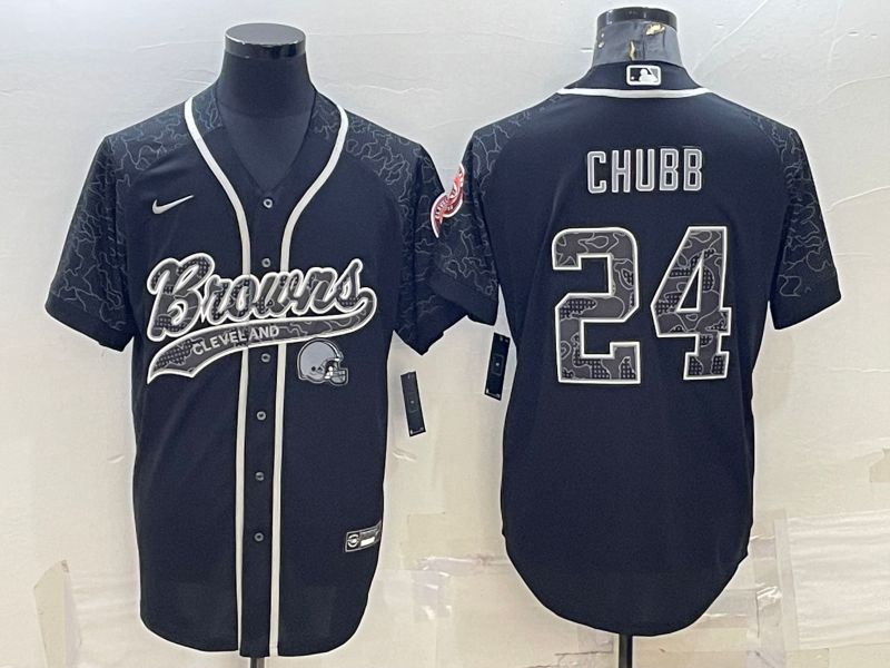 Men Cleveland Browns #24 Chubb Black Reflector 2022 Nike Limited NFL Jerseys->nfl hats->Sports Caps